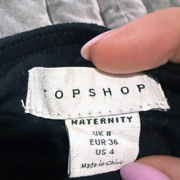 TopShop Maternity faux leather moto leggings sz 4 - Picture 3 of 6